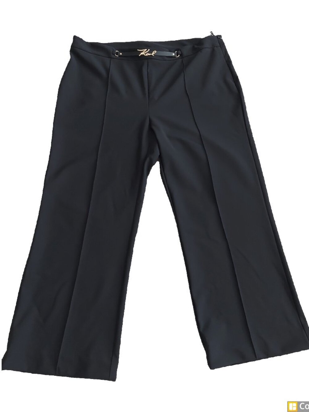 Karl Lagerfeld Paris Women's Pintuck Pants with "Karl" buckle hardware SZ 18W